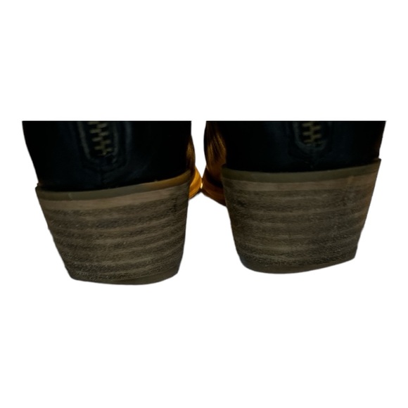 Nine West Black Leather Western Ankle Boot size 8 - Picture 6 of 11